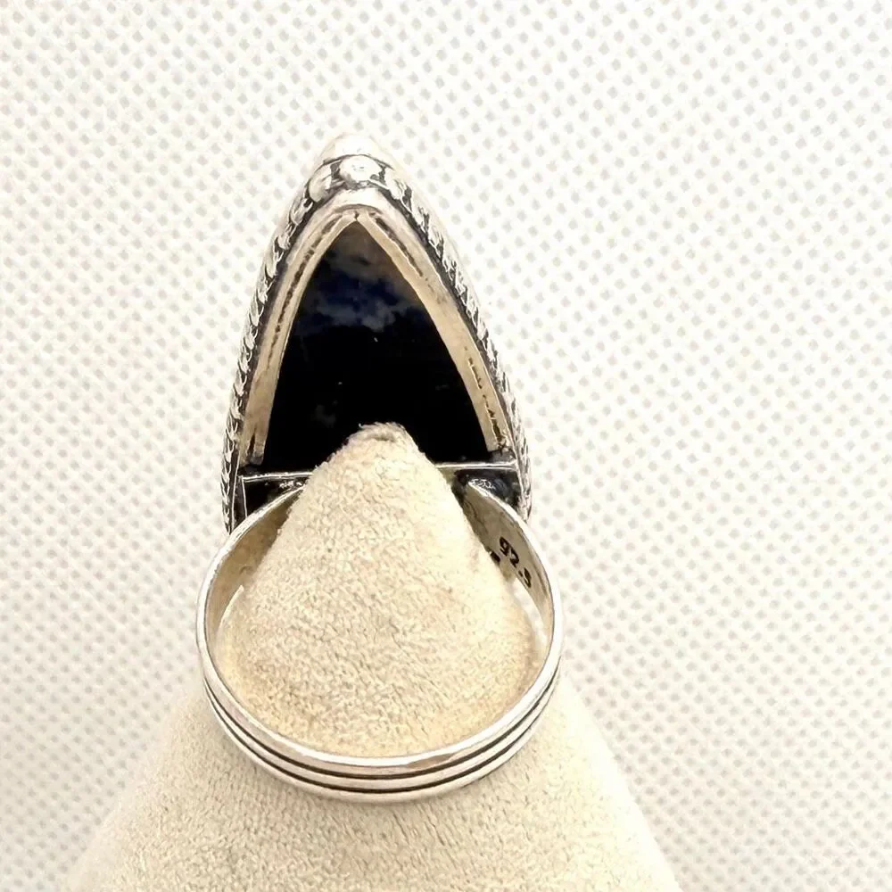 Sodalite Teardrop Statement Ring